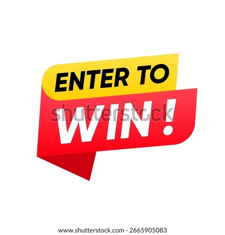 Enter to Win Label Banner Giveaway Announcement Vector Design