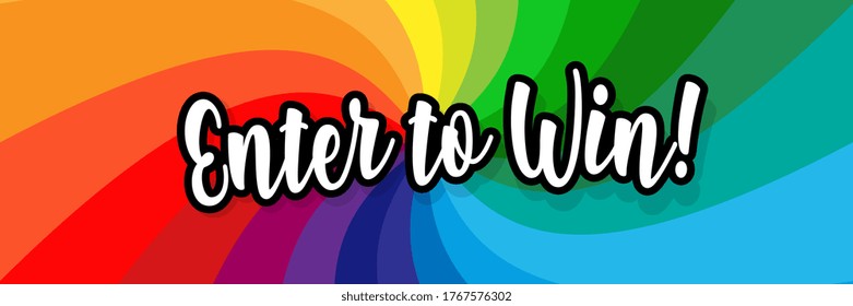 Enter to win ! on radial stripes background