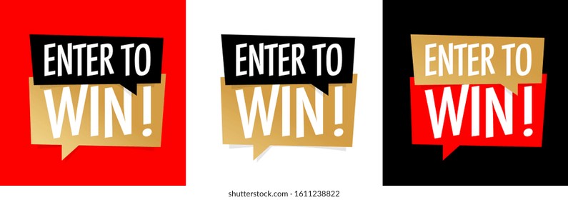 Enter to win on speech bubble