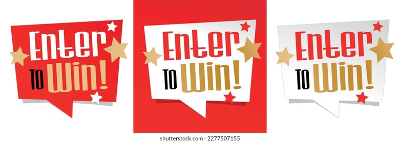 Enter to win on speech bubble