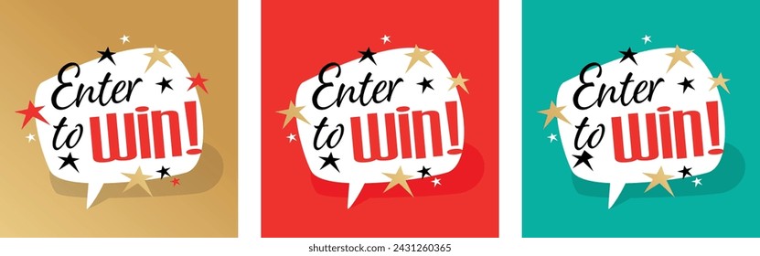 Enter to win on speech bubble