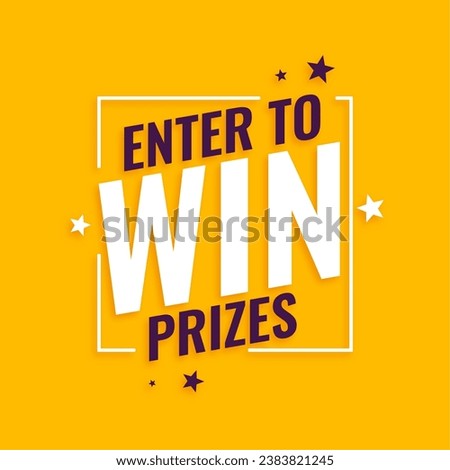 enter to win open contest yellow template design vector