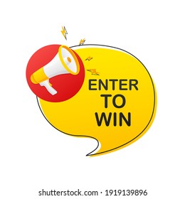 Enter to win prizes. Holiday banner. Vector design banner. Win prize. Vector illustration.