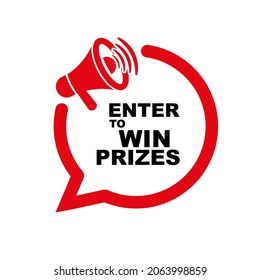 enter to win prizes sign on white background
