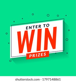 enter to win prizes template in memphis style design