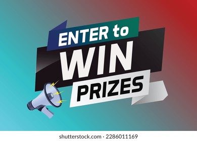 Enter to win prizes word concept vector illustration with megaphone and 3d style for use landing page, template, ui, web, mobile app, poster, banner, flyer, background, gift card, coupon, wallpaper	
E