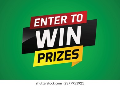 Enter to win prizes word concept vector illustration and 3d style for use landing page, template, ui, web, mobile app, poster, banner, flyer, background, gift card, coupon, wallpaper