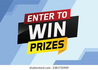 Enter to win prizes word concept vector illustration and 3d style for use landing page, template, ui, web, mobile app, poster, banner, flyer, background, gift card, coupon, wallpaper