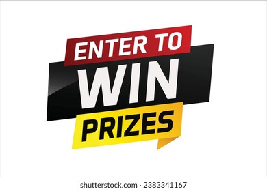 Enter to win prizes word concept vector illustration and 3d style for use landing page, template, ui, web, mobile app, poster, banner, flyer, background, gift card, coupon, wallpaper