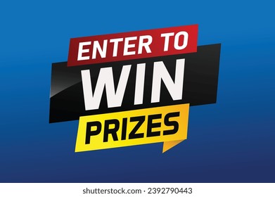 Enter to win prizes word concept vector illustration and 3d style for use landing page, template, ui, web, mobile app, poster, banner, flyer, background, gift card, coupon, wallpaper