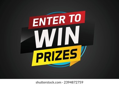 Introduzca para ganar premios concepto de palabra ilustración vector y estilo 3d para usar página de inicio, plantilla, ui, web, aplicación móvil, afiche, banner, volante, fondo, tarjeta de regalo, cupón, papel tapiz