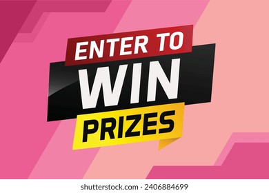 Entrar para ganar premios concepto de palabra ilustración vector y estilo 3d para usar página de inicio, plantilla, ui, web, aplicación móvil, afiche, banner, volante, backgroup