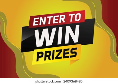 Enter to win prizes word concept vector illustration and 3d style for use landing page, template, ui, web, mobile app, poster, banner, flyer, backgrou