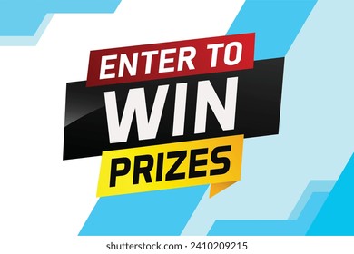 Enter to win prizes word concept vector illustration and 3d style for use landing page, template, ui, web, mobile app, poster, banner, flyer, background, gift card, coupon, wallpaper	
