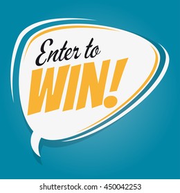 enter to win retro speech bubble