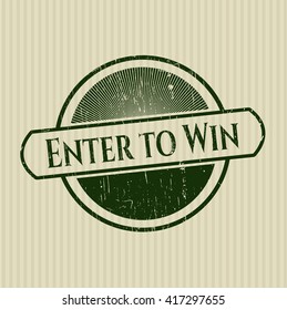 Enter to Win rubber grunge texture stamp