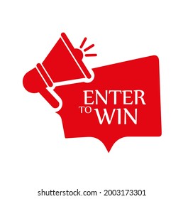 enter to win sign on white background