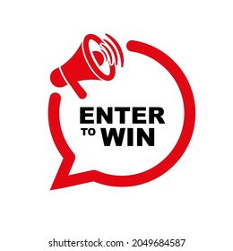 enter to win sign on white background