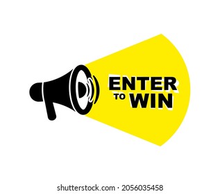 enter to win sign on white background