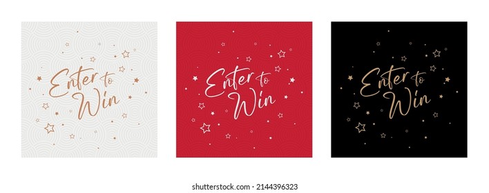 enter to win sign on white background