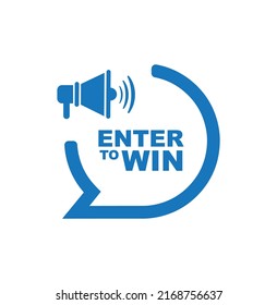 enter to win sign on white background