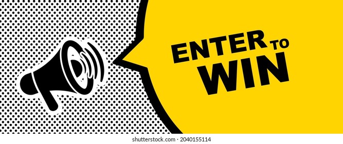 enter to win sign on yellow background