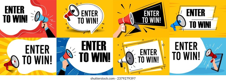 Enter to win sign set