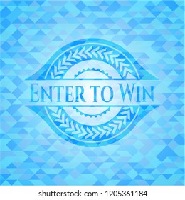 Enter to Win sky blue mosaic emblem