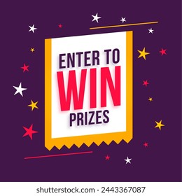 enter to win special present purple background design vector