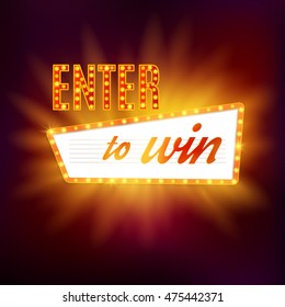 Enter to Win Vector Sign, win Prize Lottery vector Design