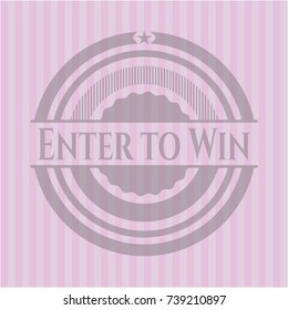Enter to Win vintage pink emblem