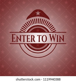 Enter to Win vintage red emblem