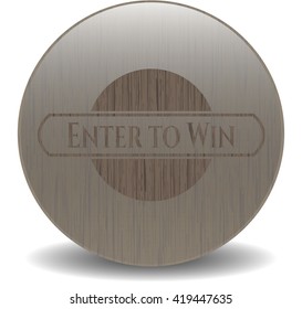 Introduzca para ganar icono o emblema de madera