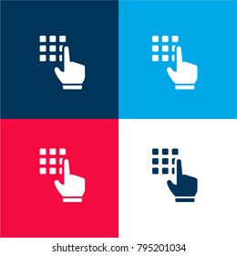 Entering password four color material and minimal icon logo set in red and blue