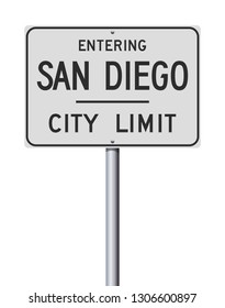 Entering San Diego City Limit road sign