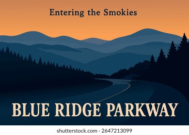 Entering the Smoky Mountains through the Blue Ridge Parkway offers a breathtaking journey, where scenic mountain views and lush forests lead the way into the natural beauty 