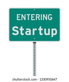 Entering Startup road sign