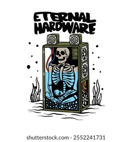 Enternal Hardware Calaveras vintage ilustración Vector de la vieja escuela