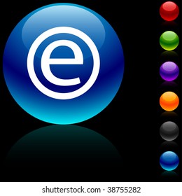 Enternet glossy icon. Vector illustration.
