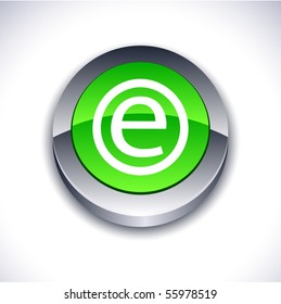 Enternet metallic 3d vibrant round icon.