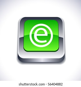 Enternet metallic 3d vibrant square icon.