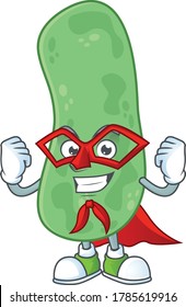 Enterobacteriaceae cartoon design concept dressed as Super hero. Vector illustration