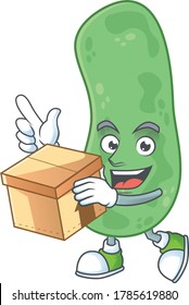Enterobacteriaceae cartoon design style having gift box. Vector illustration