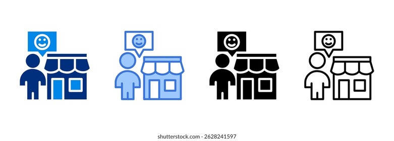 Ícone do Empreendedor Definir Ilustração de Vetor com Vários Estilos