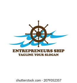 enterpreneure ship illustration design logo vector