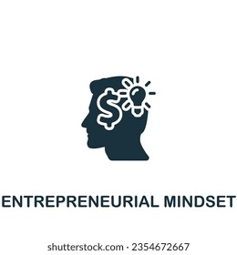 Enterpreneurial mindset icon. Monochrome simple sign from business concept collection. Enterpreneurial mindset icon for logo, templates, web design and infographics.