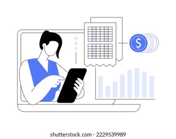 Enterprise accounting abstract concept vector illustration. Enterprise finance, IT accounting system, organization accountancy solution, business software, financial operation abstract metaphor.