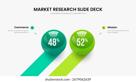 Ilustração de Vetor de Design de Quadros de Análise Empresarial. Layout do slide do gráfico de 2 passos do Science Insight. Modelo de apresentação de slides do diagrama de duas opções da estratégia de marketing.