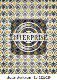 Enterprise arabesque style emblem. arabic decoration.