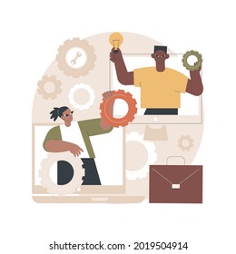 Ilustración vectorial de concepto abstracto de arquitectura empresarial. solución de sistemas de TI, software empresarial, marco de arquitectura corporativa, administración de procesos de negocios, metáfora abstracta de middleware.